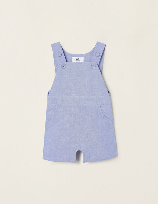 Oxford Fabric Dungarees for Newborns, Blue