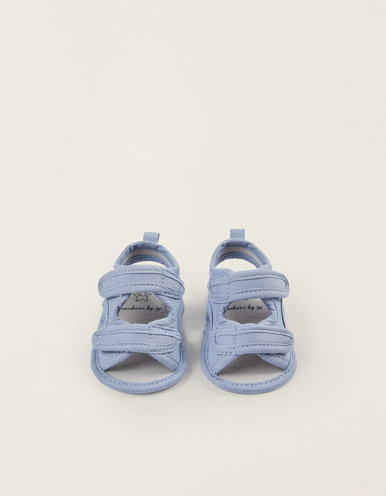 Sandalias de Tela para Recién Nacido, Azul