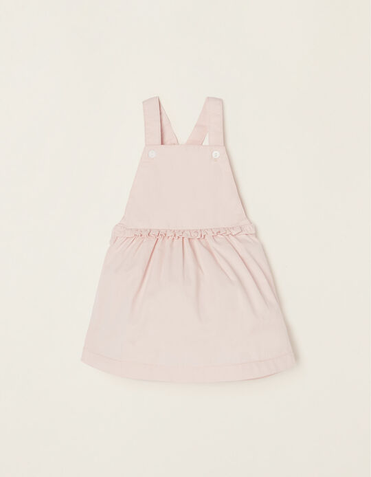 Pinafore Dress with Frills for Newborn Baby girls, Pink