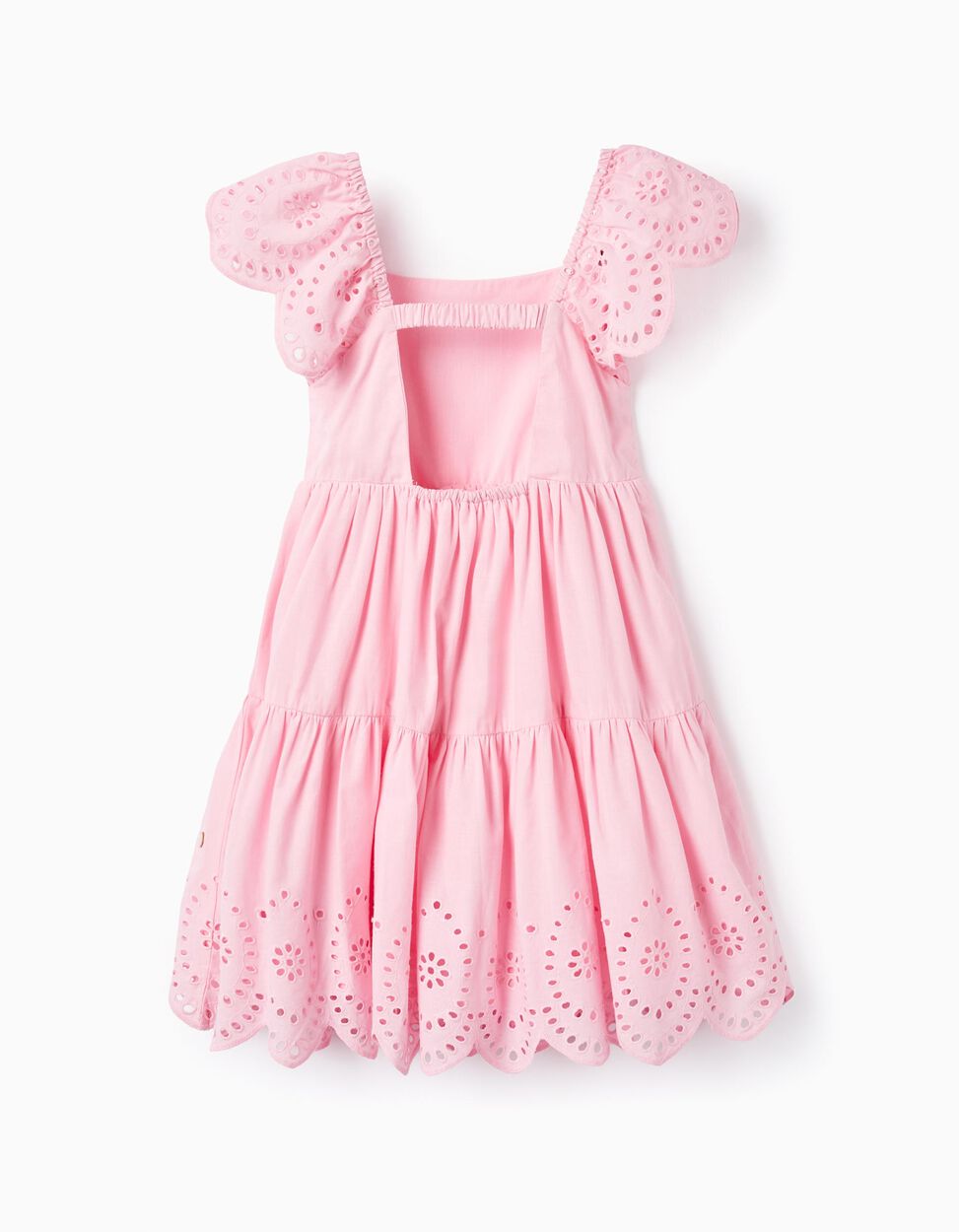 Buy Online Cotton Dress with English Embroidery for Girls, Pink