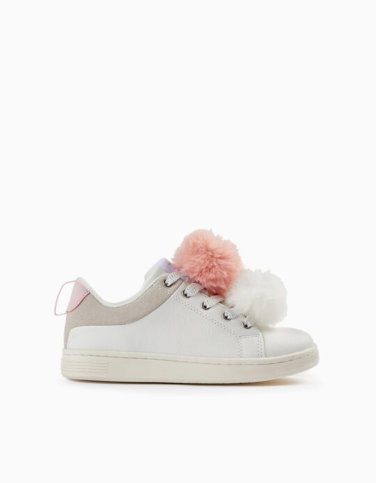 Buy Online Trainers with Pompons for Girls 'ZY 1996', White/Pink