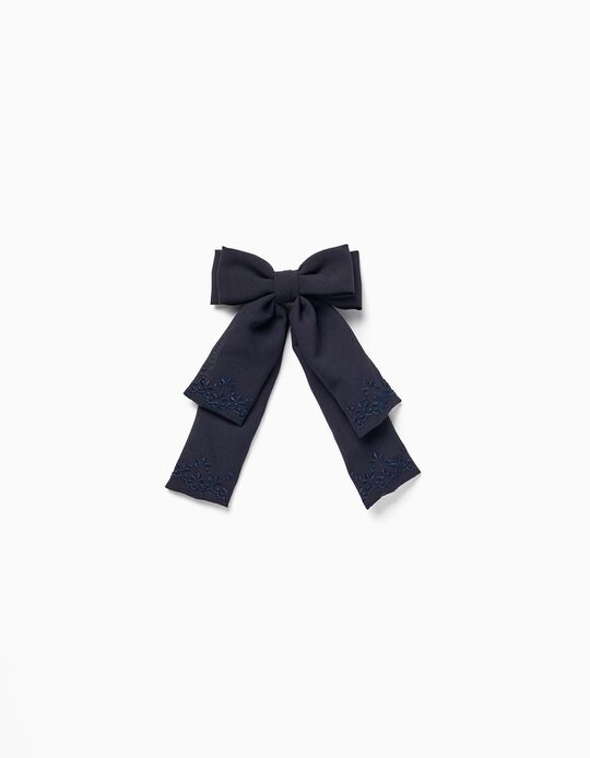 Hair Clip with Bow for Baby and Girl, Dark Blue