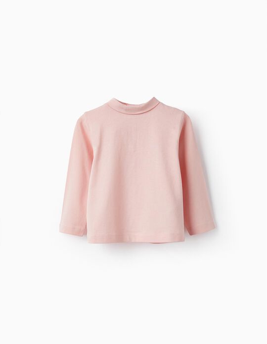 Long Sleeve Cotton T-shirt for Baby Girl, Pink