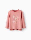 Comprar Online T-Shirt com Pétalas 3D para Menina 'Flores', Rosa