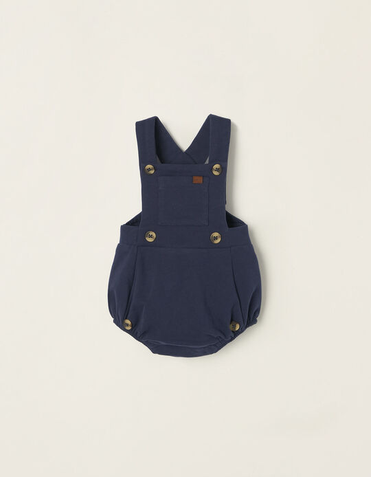 Cotton Jumpsuit for Newborn Baby Boys, Dark Blue