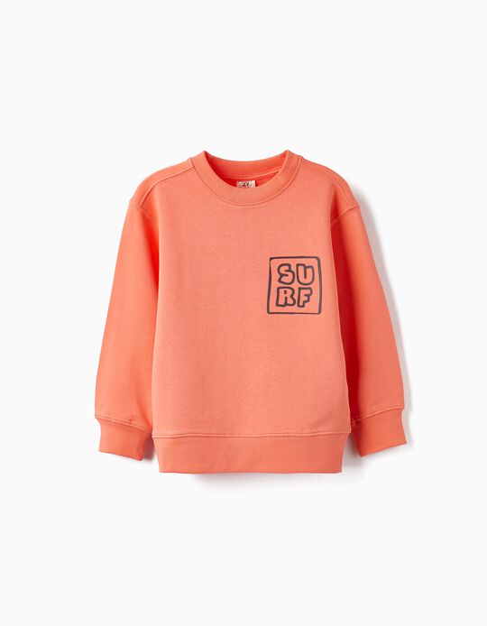 Cotton Sweatshirt for Boys 'Surf', Salmon