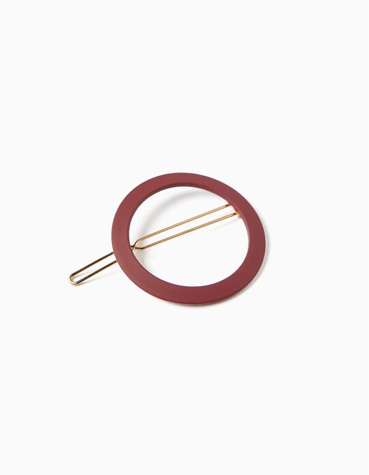 Round Hair Slide for Babies and Girls, Brown
