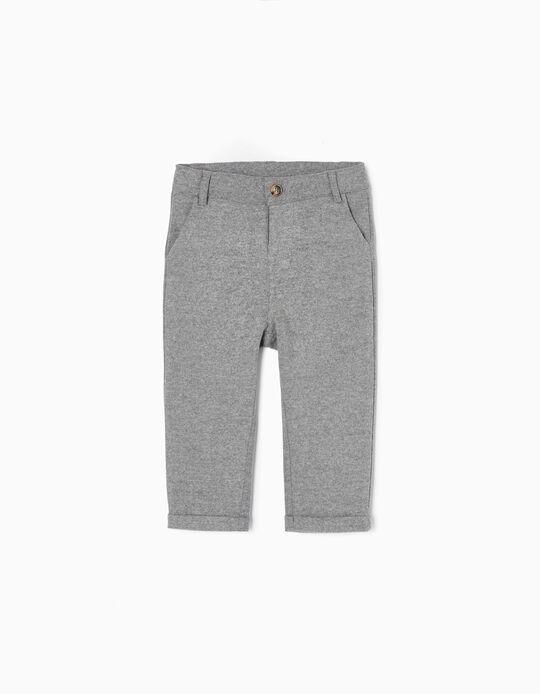 Interlock Trousers for Baby Boys, Grey