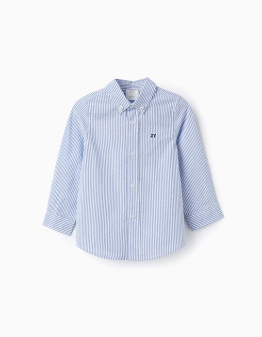 Striped Cotton Shirt for Baby Boys, Blue