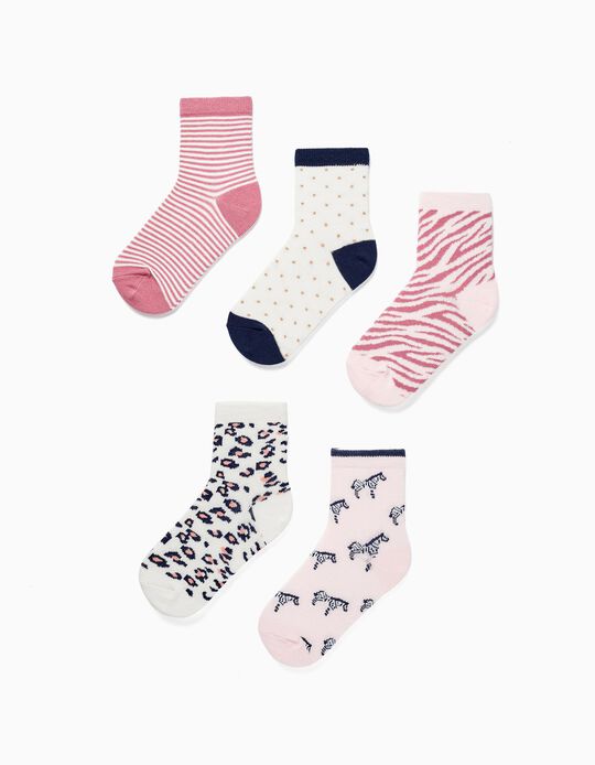 Pack of 5 Socks for Girls 'Tigress', Multicolor