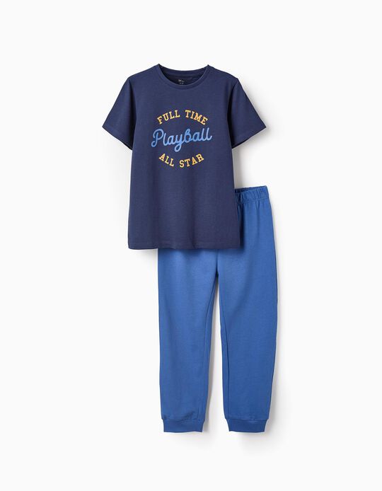 Comprar Online Pijama de Algodão para Menino 'Playball', Azul