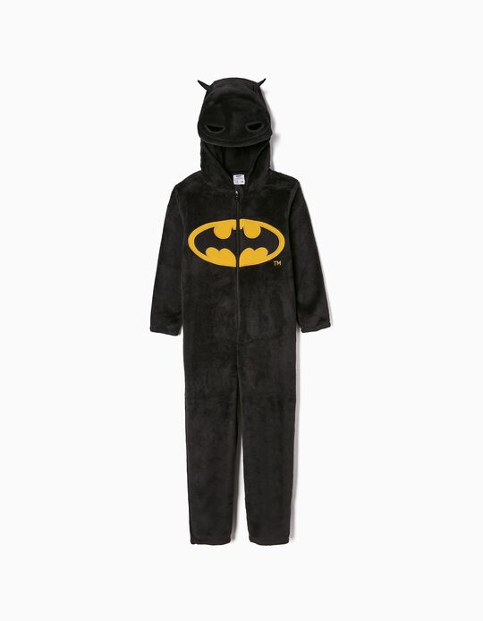 Pijama Mono de Peluche para Niño 'Batman', Negro/Amarillo
