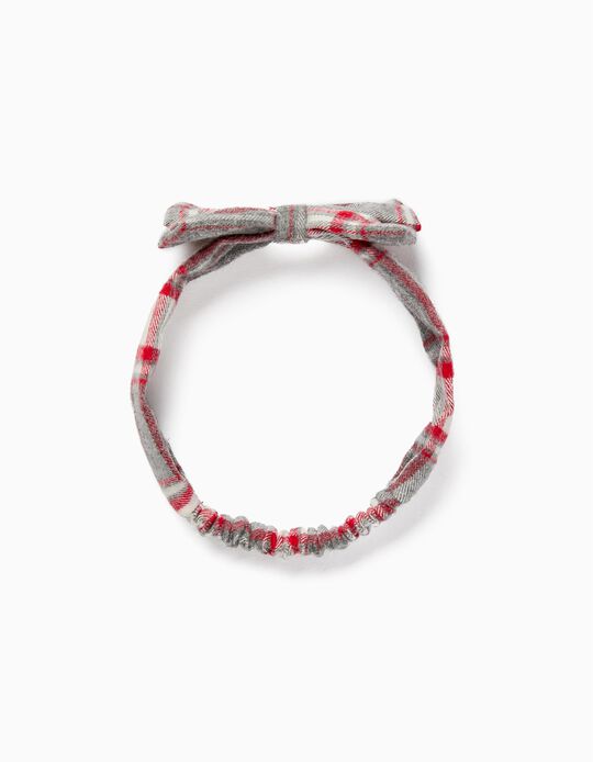 Headband with Bow for Babies and Girls 'B&S', Grey/Red