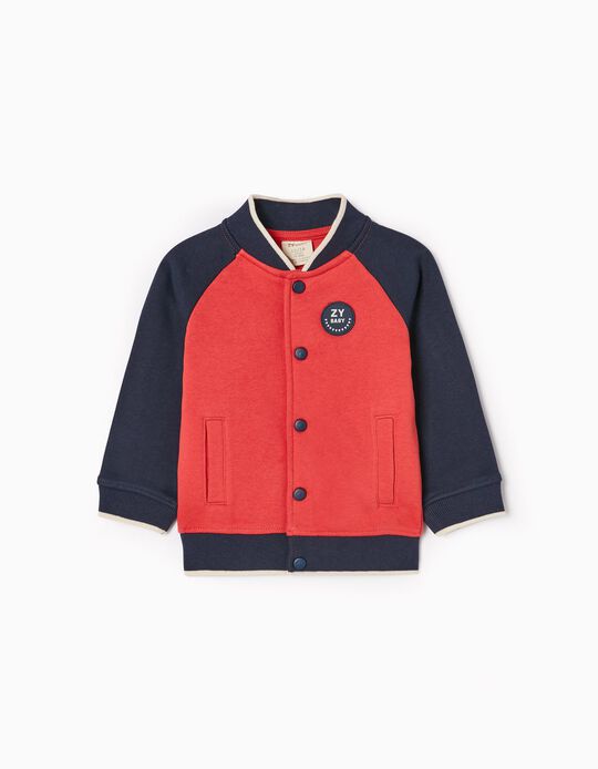 Cotton Jacket for Baby Boys, Red/Dark Blue