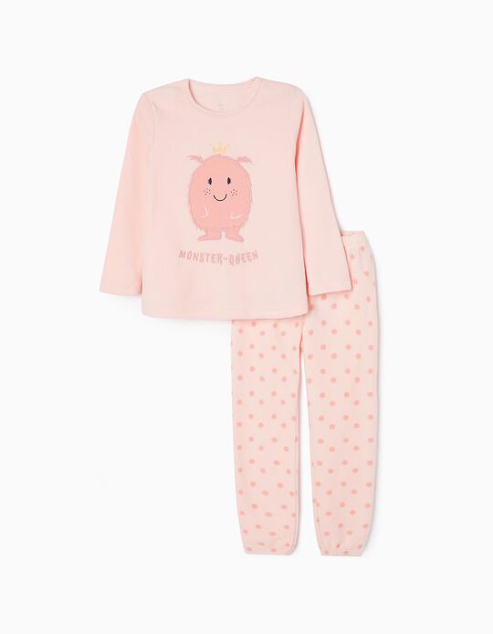 Pijama Polar para Niña 'Monstruita', Rosa