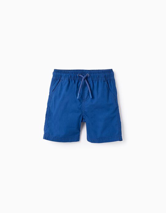 Poplin Shorts for Baby Boys, Dark Blue