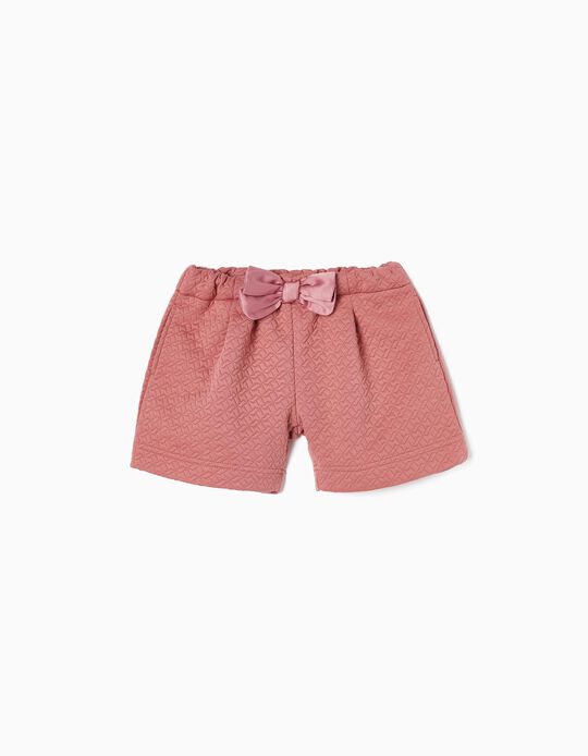 Textured Shorts for Girls, Pink