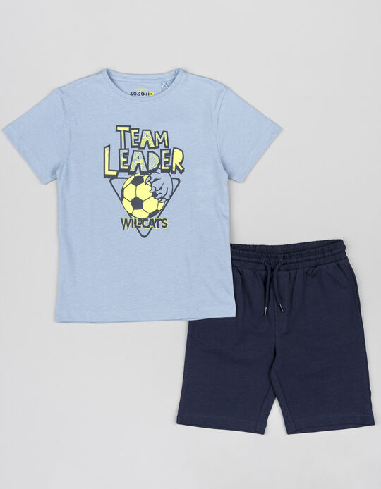 Comprar Online T-shirt + Calções de Algodão para Menino 'Team Leader', Azul