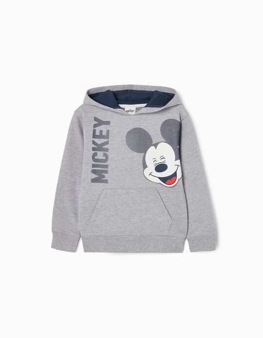 Cotton Hooded Sweatshirt for Boys 'Mickey', Grey