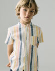 Camisa de Algodão às Riscas para Menino 'B&S', Multicolor