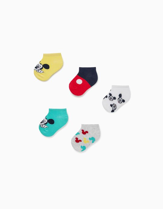5 Pairs of Socks for Baby Boys 'Mickey', Multicoloured