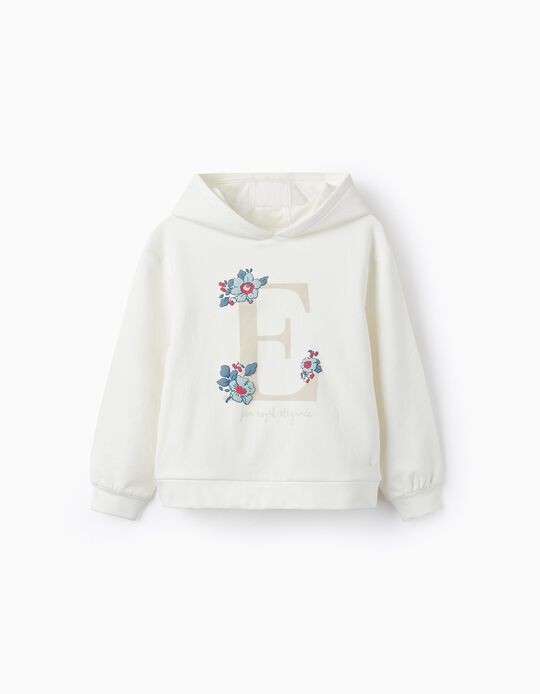 Hooded Sweatshirt for Girls 'For Royal Elegance', White