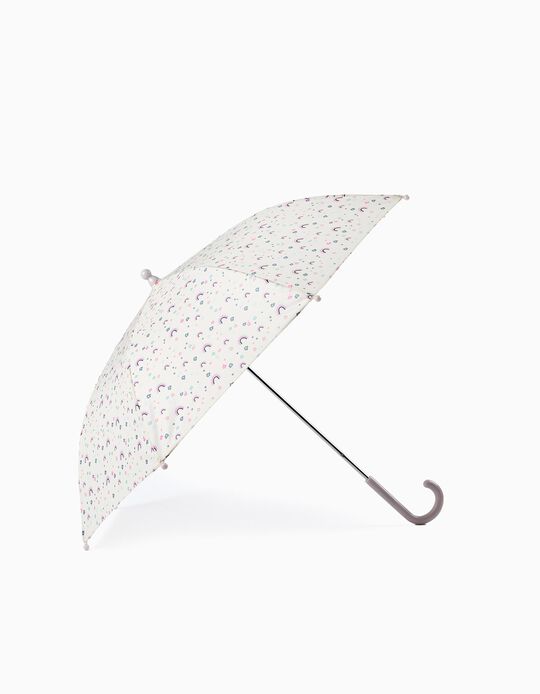 Comprar Online Guarda-chuva para Bebé e Menina 'Flores & Arco-Íris', Bege