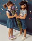 Pinafore Dress for Girls, Blue