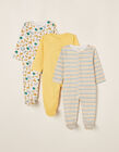 3 Sleepsuits for Babies 'Zoo', Multicoloured