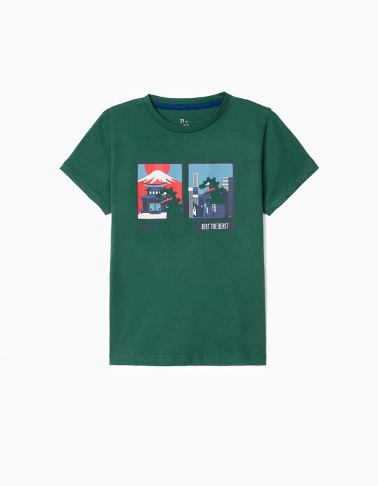 T-Shirt para Menino 'Beat the Beast', Verde