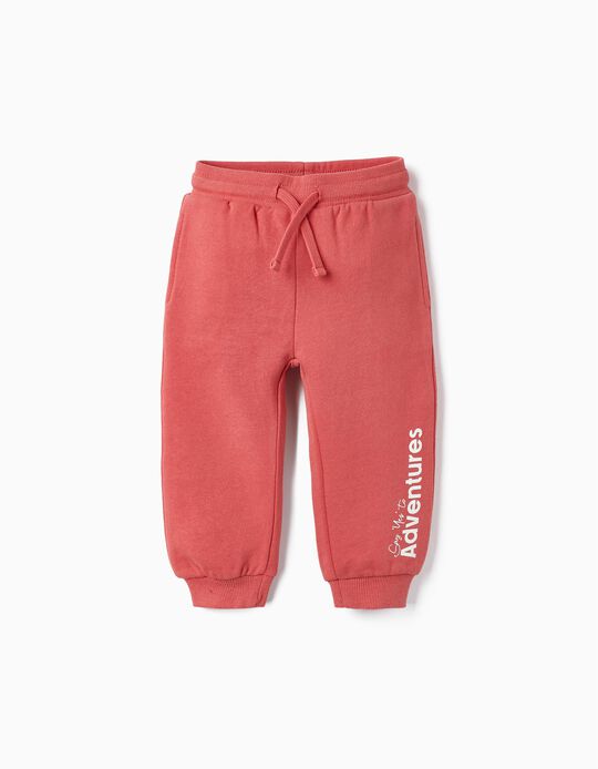 Cotton Joggers for Baby Boys, Salmon