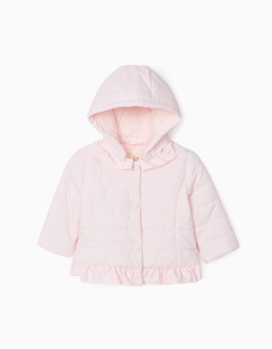 Quilted Jacket for Newborn Baby Girls, Pink