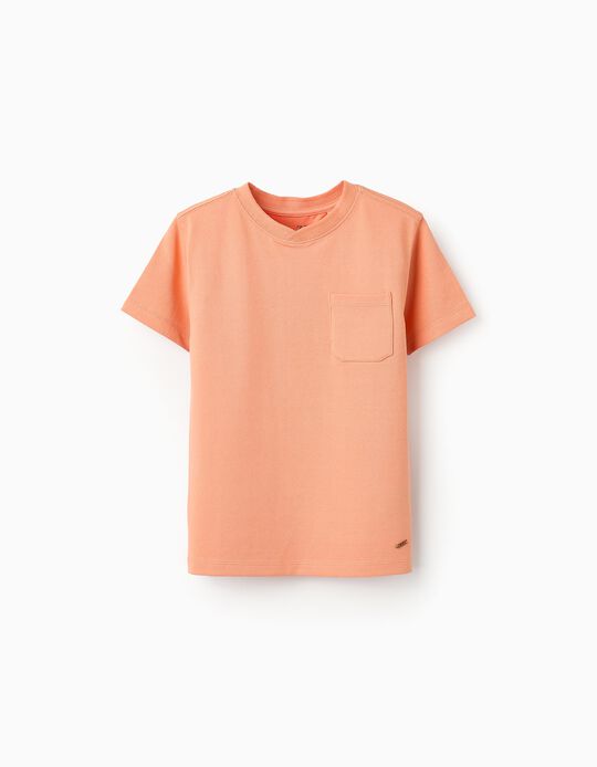 Comprar Online T-shirt em Algodão Piqué para Menino, Laranja