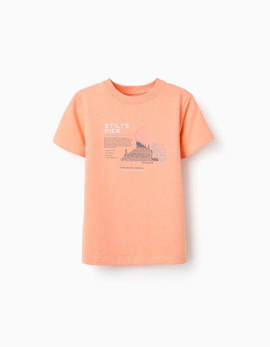 Comprar Online T-shirt de Algodão para Menino 'Comporta', Laranja