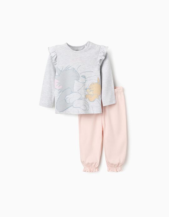 Comprar Online Pijama de Algodão para Bebé Menina 'Tom & Jerry', Cinza/Rosa