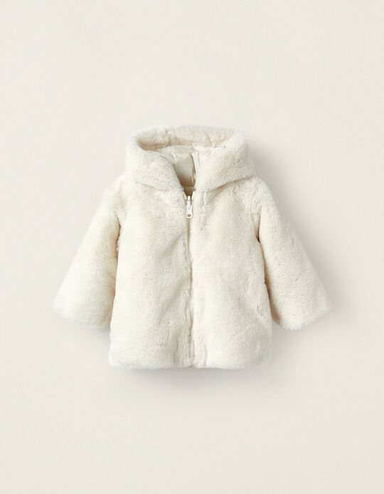 Buy Online Reversible Hooded Jacket for Newborn Girls, White