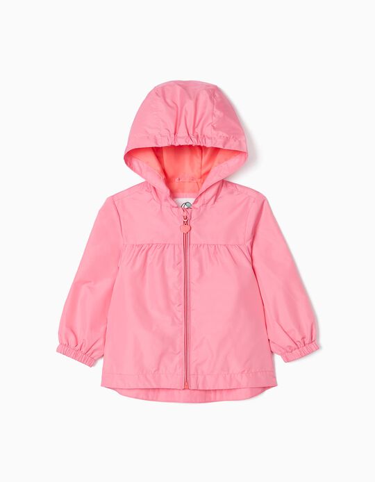 Hooded Windbreaker Jacket for Baby Girls 'Cherries', Pink