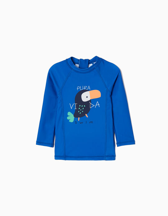 Camiseta de Baño Protección UV 80 para Bebé Niño 'Pura Vida', Azul Oscuro