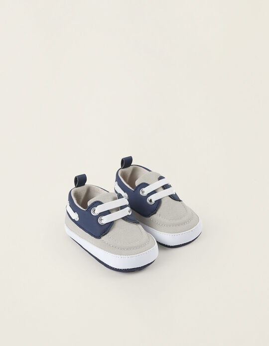 Comprar Online Sapatos de Vela para Recém-Nascido, Bege/Azul Escuro