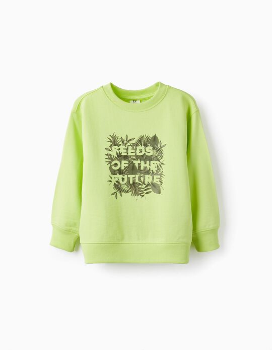Cotton Sweatshirt for Boys 'Seeds of the Future', Green