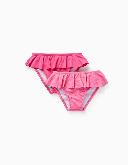 2 Bikini Bottoms for Baby Girls 'Shells', Pink