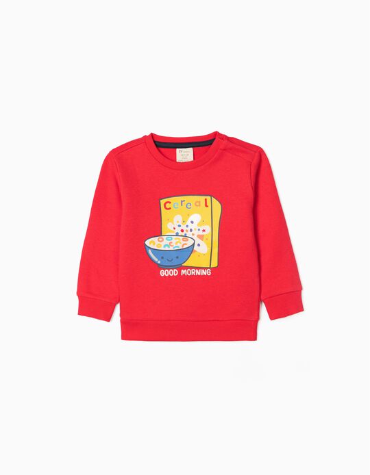 Sweatshirt for Baby Boys 'Good Morning', Red