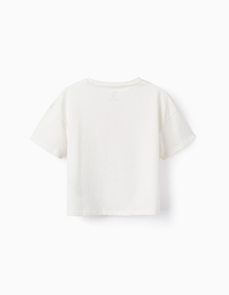 Comprar Online T-shirt de Algodão com Missangas para Menina 'Palmeiras', Branco
