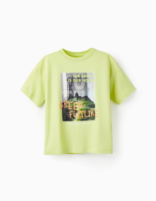 Camiseta de Manga Corta para Niño 'Green Future', Verde