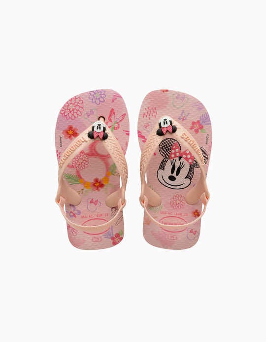Elasticated Havaianas for Baby Girls 'Minnie', Pink