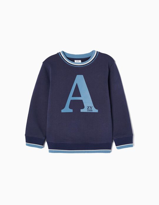 Cotton Sweatshirt for Boys 'A', Blue