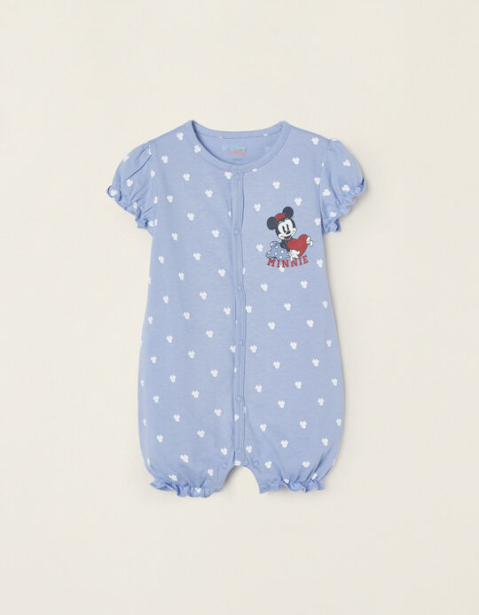 Cotton Romper Pyjamas for Baby Girls 'Minnie', Blue