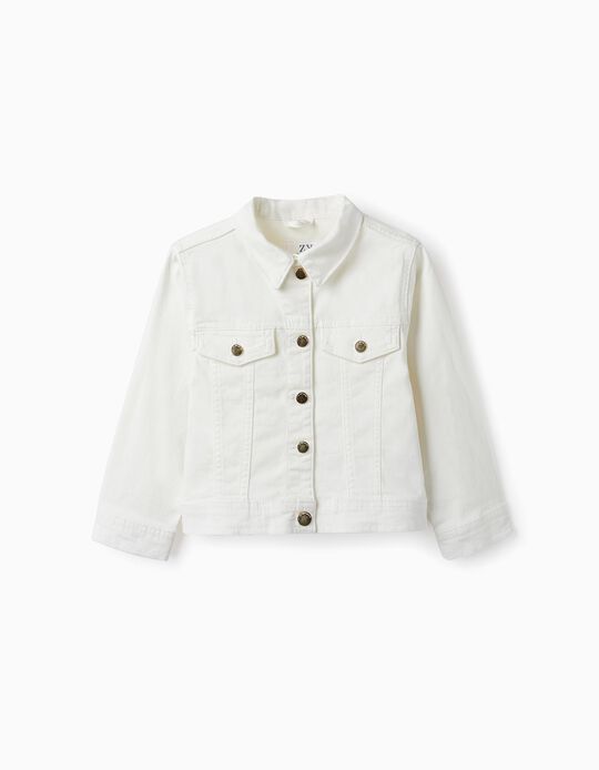 Denim Jacket for Girls, White