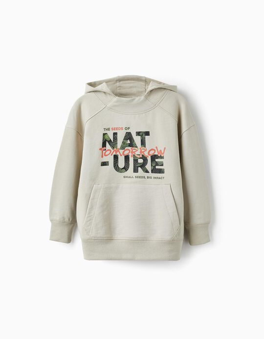 Hooded Sweatshirt for Boys 'Nature', Light Grey