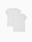 2 T-shirts for Girls, White